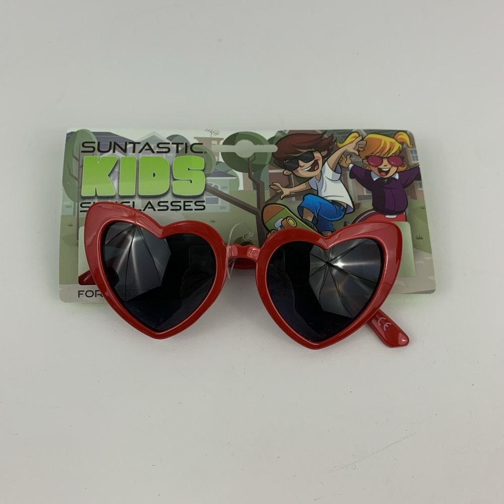Foster Grant Suntastic Kids Heart Sunglasses Red UVA UVB Protection Age 3+